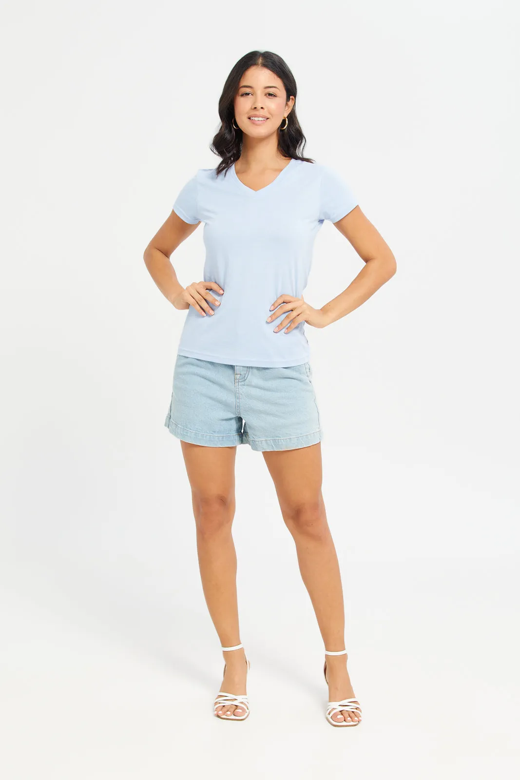 Women Blue Basic T-Shirt sold by Redtag product image thumbnail 2