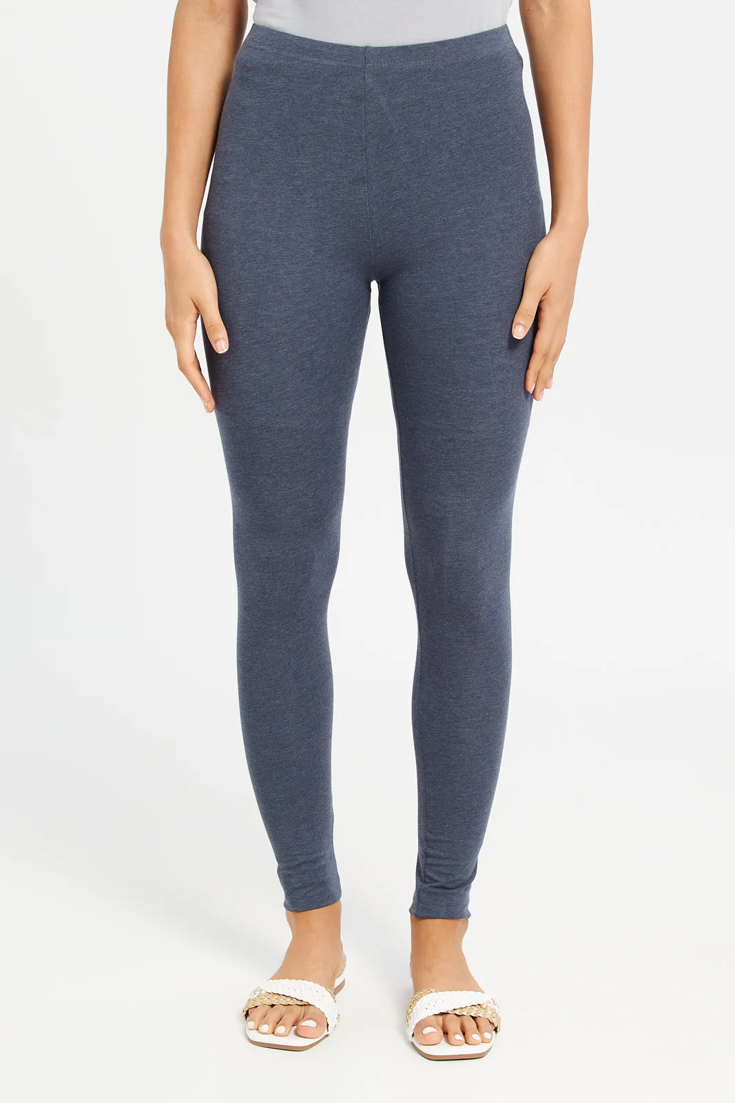 Women Charcoal And Red Solid Leggings (Pack of 2) sold by Redtag