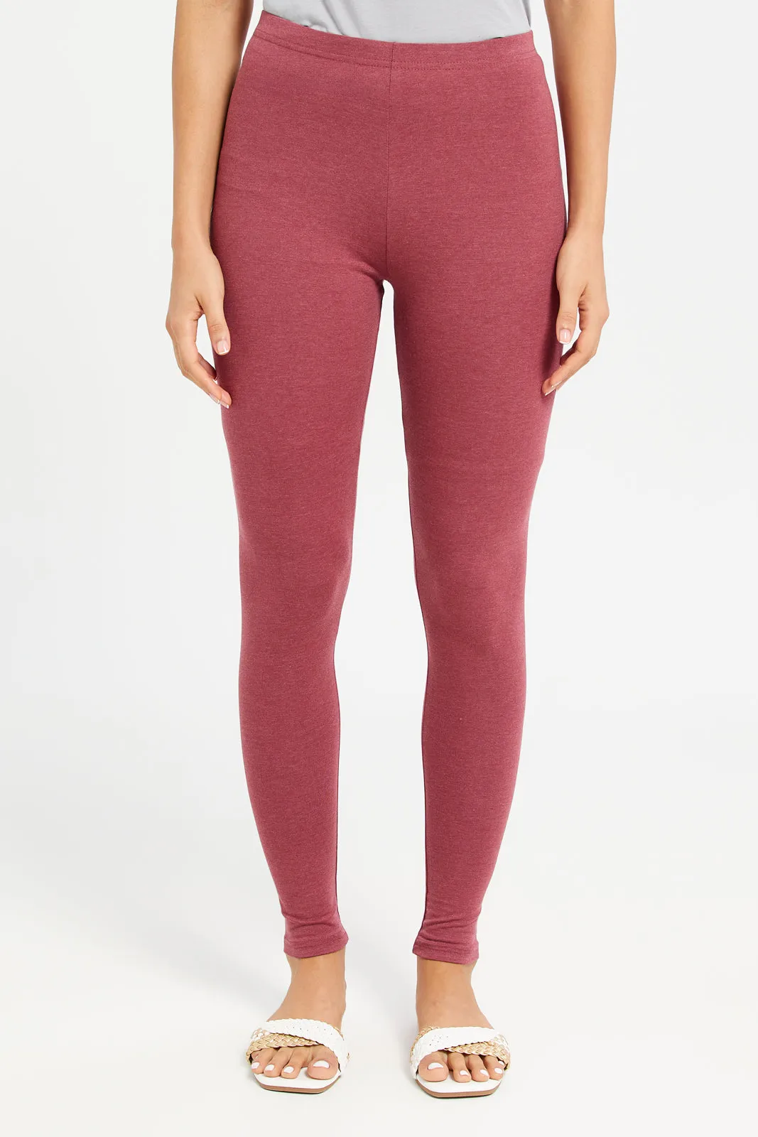 Women Charcoal And Red Solid Leggings (Pack of 2) sold by Redtag product image thumbnail 2