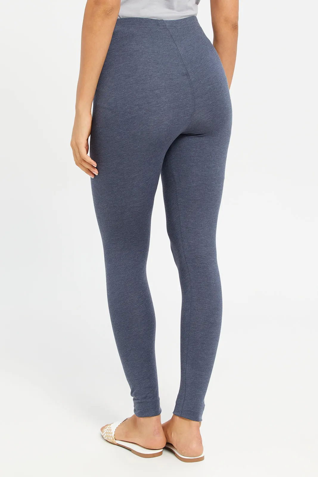 Women Charcoal And Red Solid Leggings (Pack of 2) sold by Redtag product image thumbnail 4