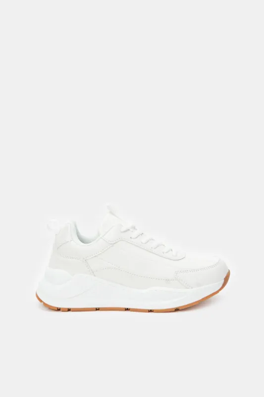 Women White Embossed Sneaker sold by Redtag