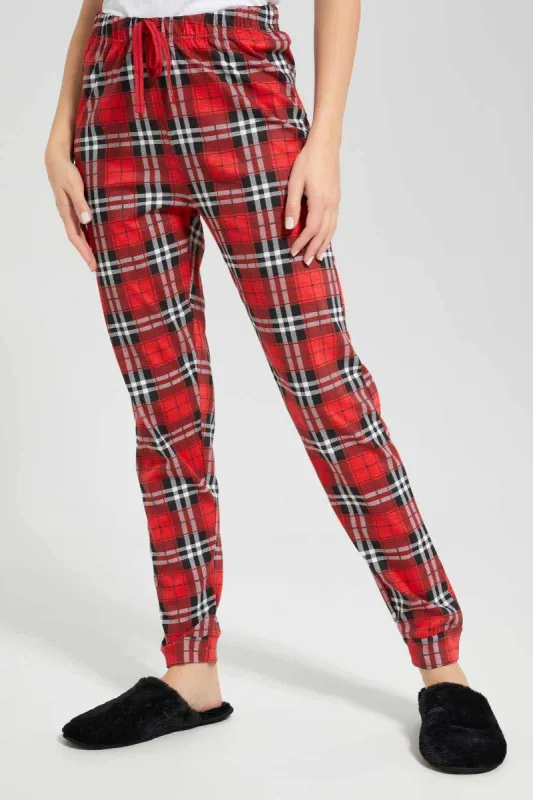 Women Red Checkered Pyjama Bottom sold by Redtag
