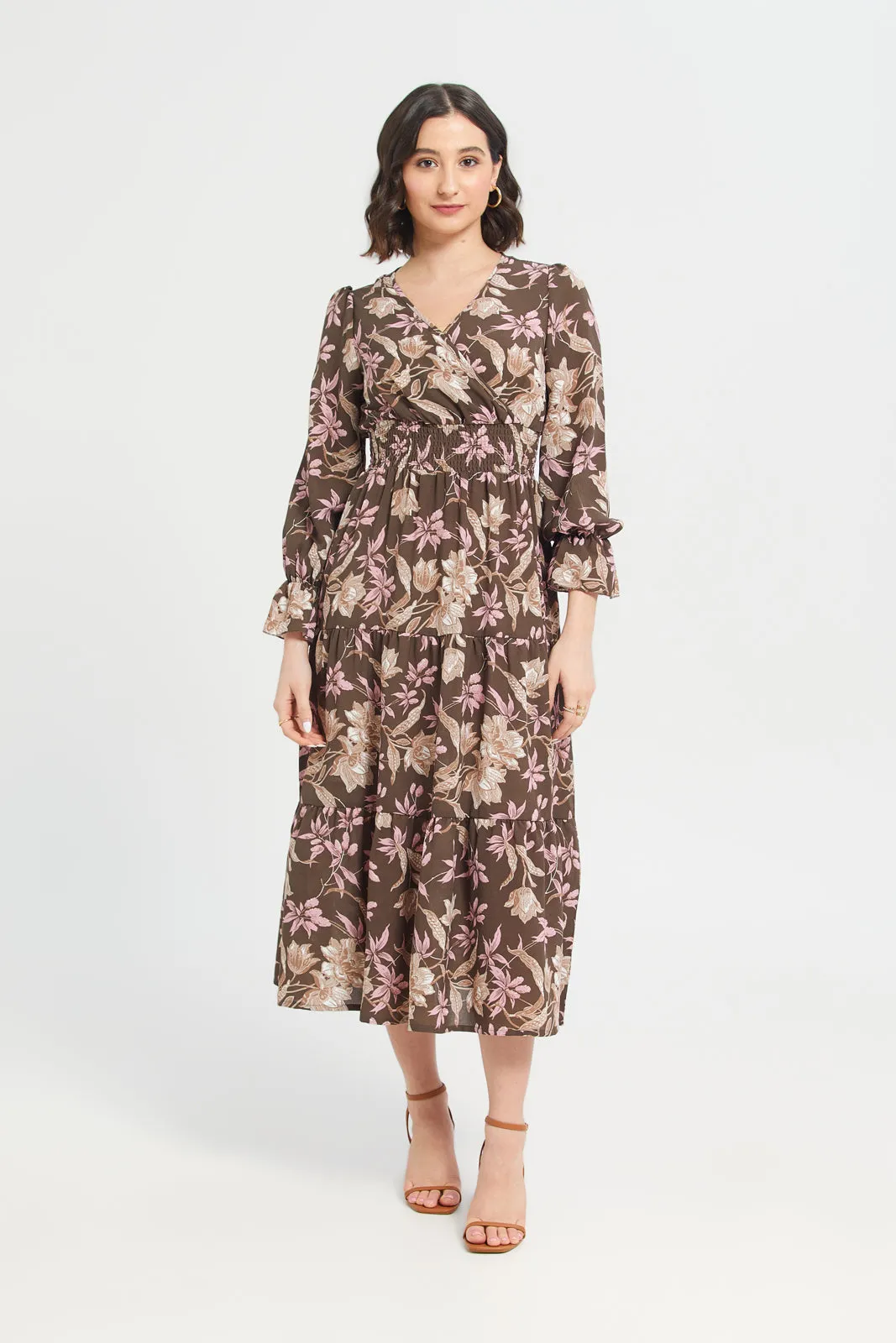 Wrap Crepe Printed Dress sold by Redtag