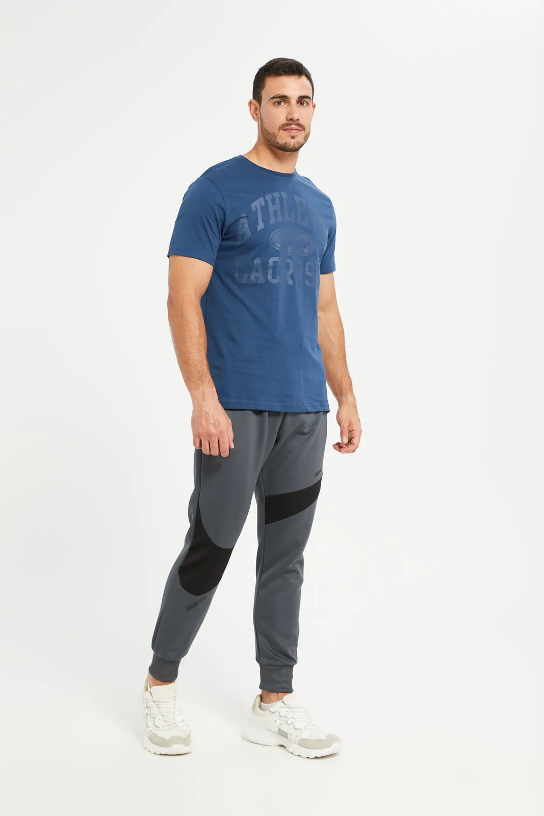 Men Blue Graphic Round Neck T-Shirt sold by Redtag product image thumbnail 2