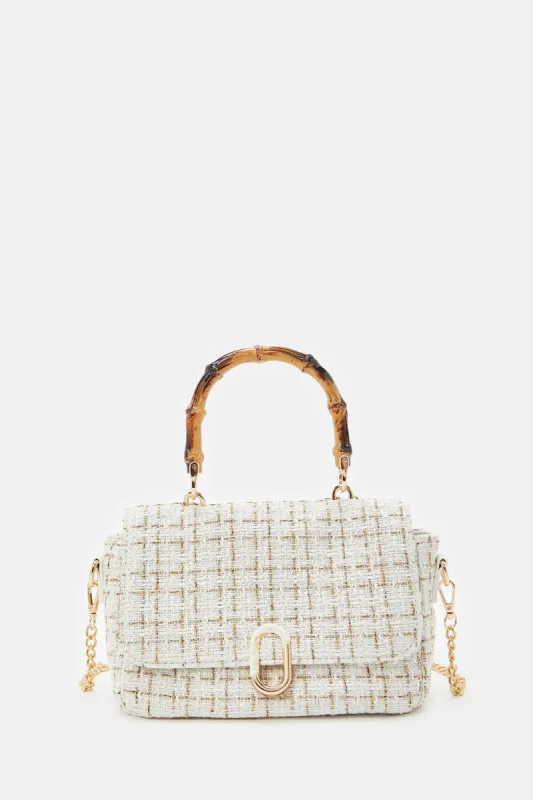 Women White Embellished Cross Body Bag sold by Redtag