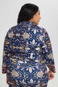 Plus Size Women Navy Printed Blouse sold by Redtag