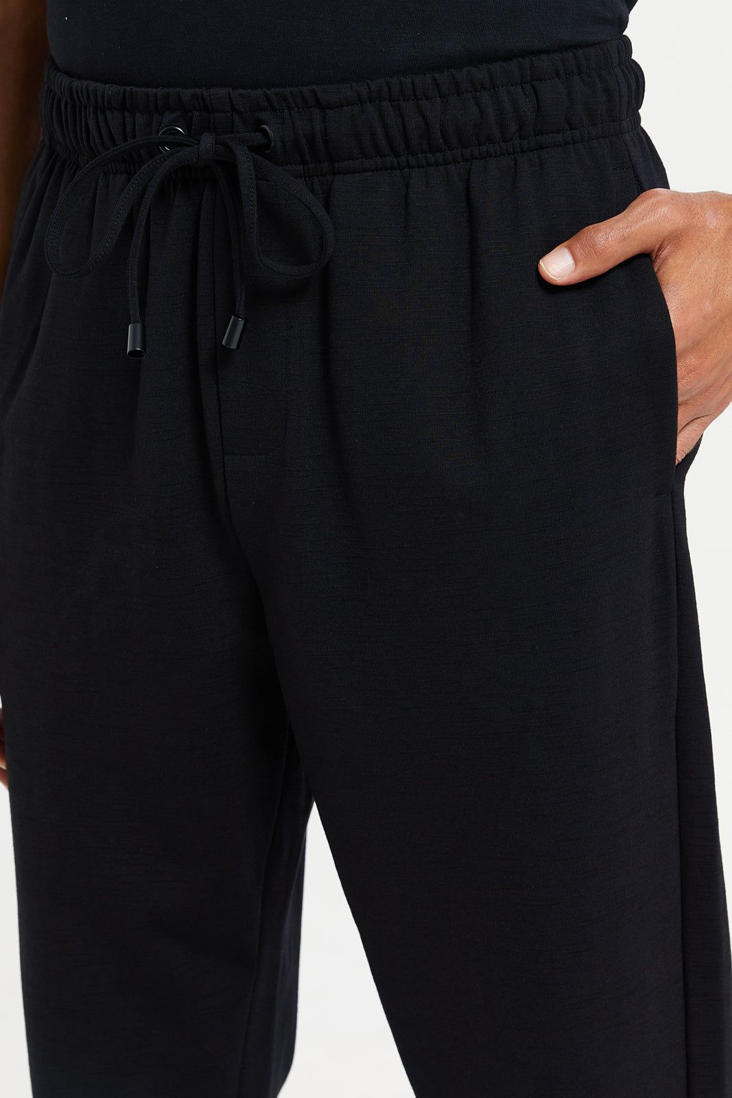 Men Black Plain Pull On Pants sold by Redtag product image thumbnail 4