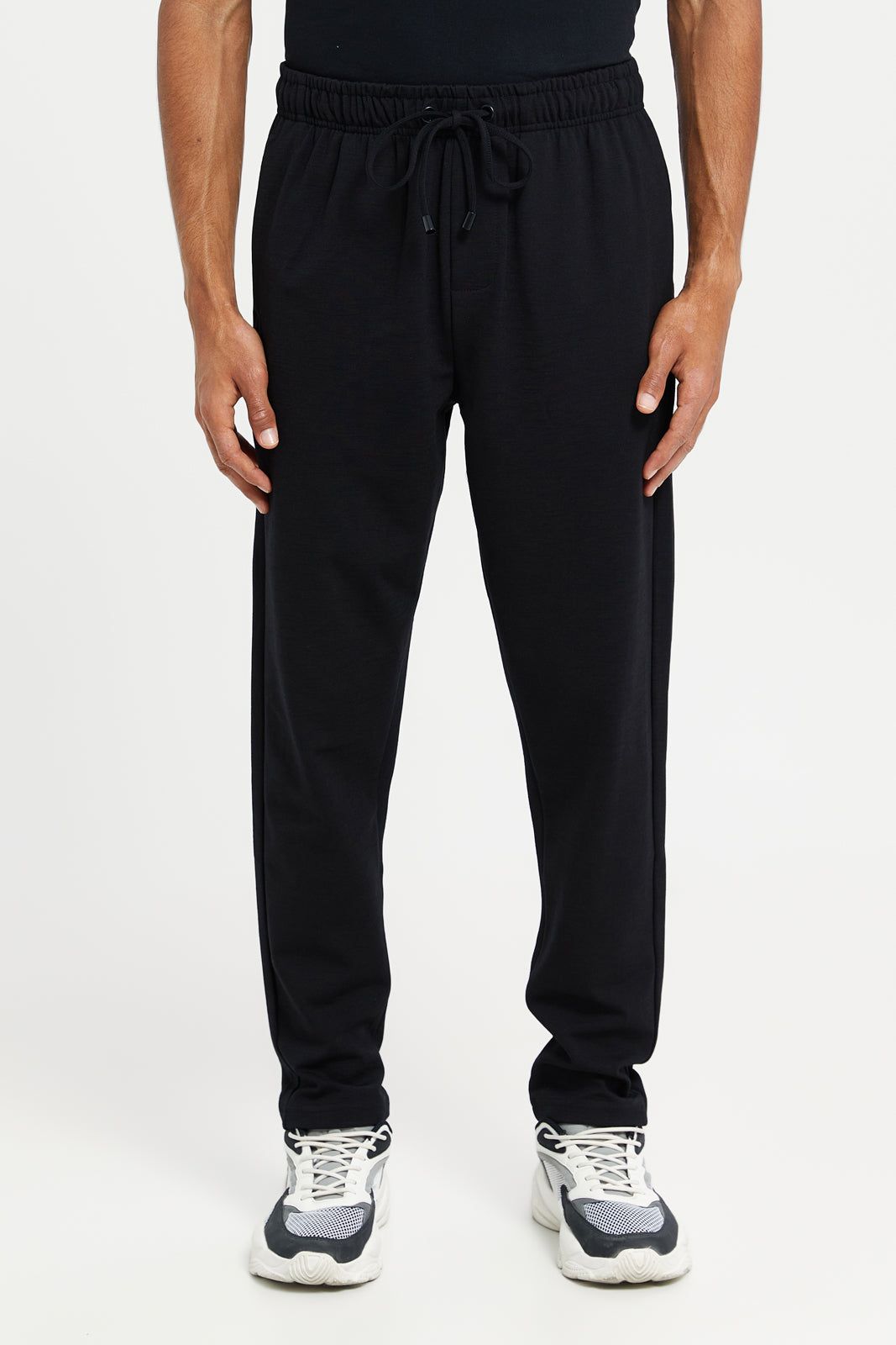 Men Black Plain Pull On Pants sold by Redtag