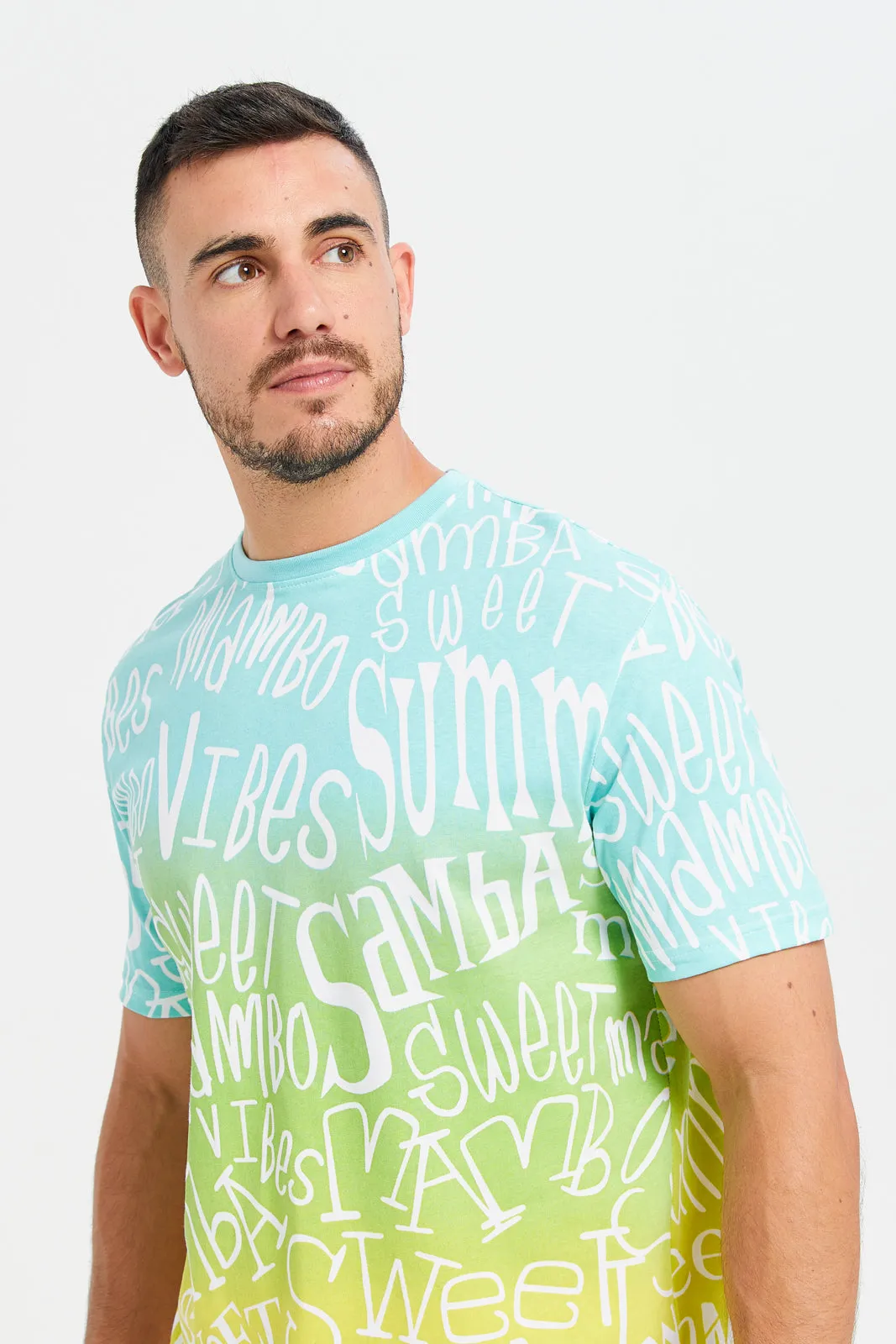 Men Multicolour Graffiti Print T-Shirt sold by Redtag product image thumbnail 4