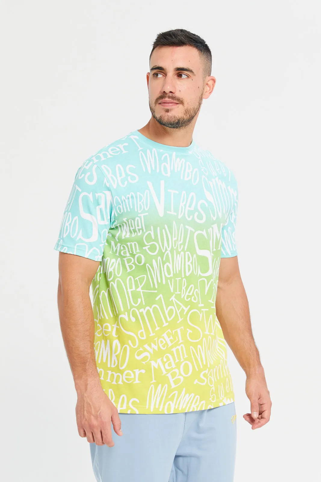 Men Multicolour Graffiti Print T-Shirt sold by Redtag