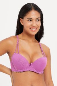 Women Purple And Black 2 Pack T-Shirt Bra Set (Pack of 2) sold by Redtag