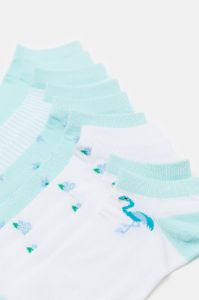 Women Blue And White Printed Ankle Socks (5 Pairs) sold by Redtag