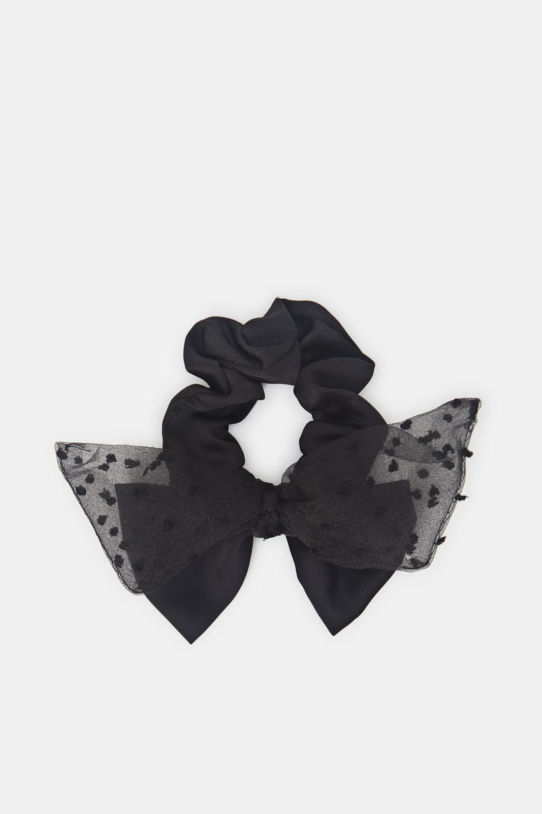 Women Black Embellished Hair Scrunchy sold by Redtag