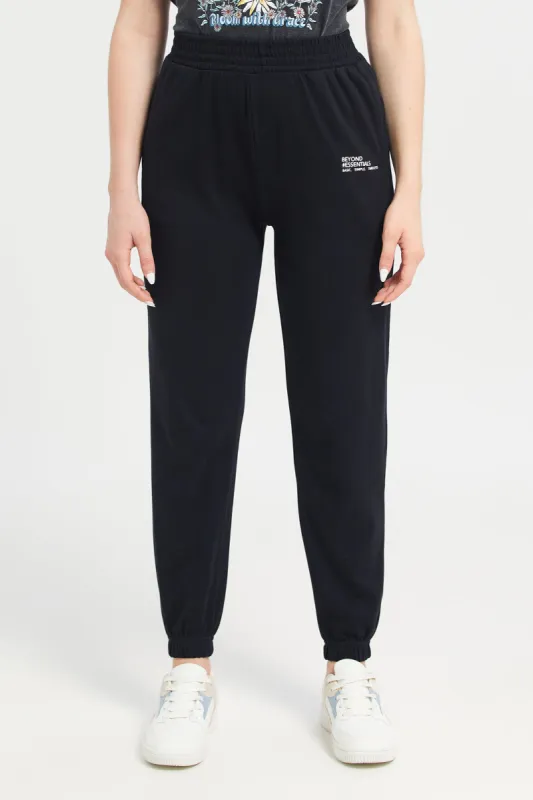 Women Black Printed Joggers sold by Redtag
