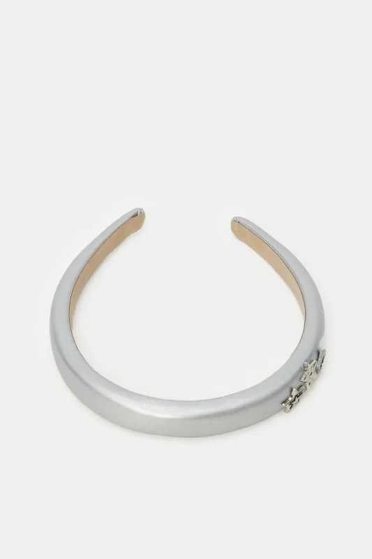 Women Silver Embellished Headband sold by Redtag
