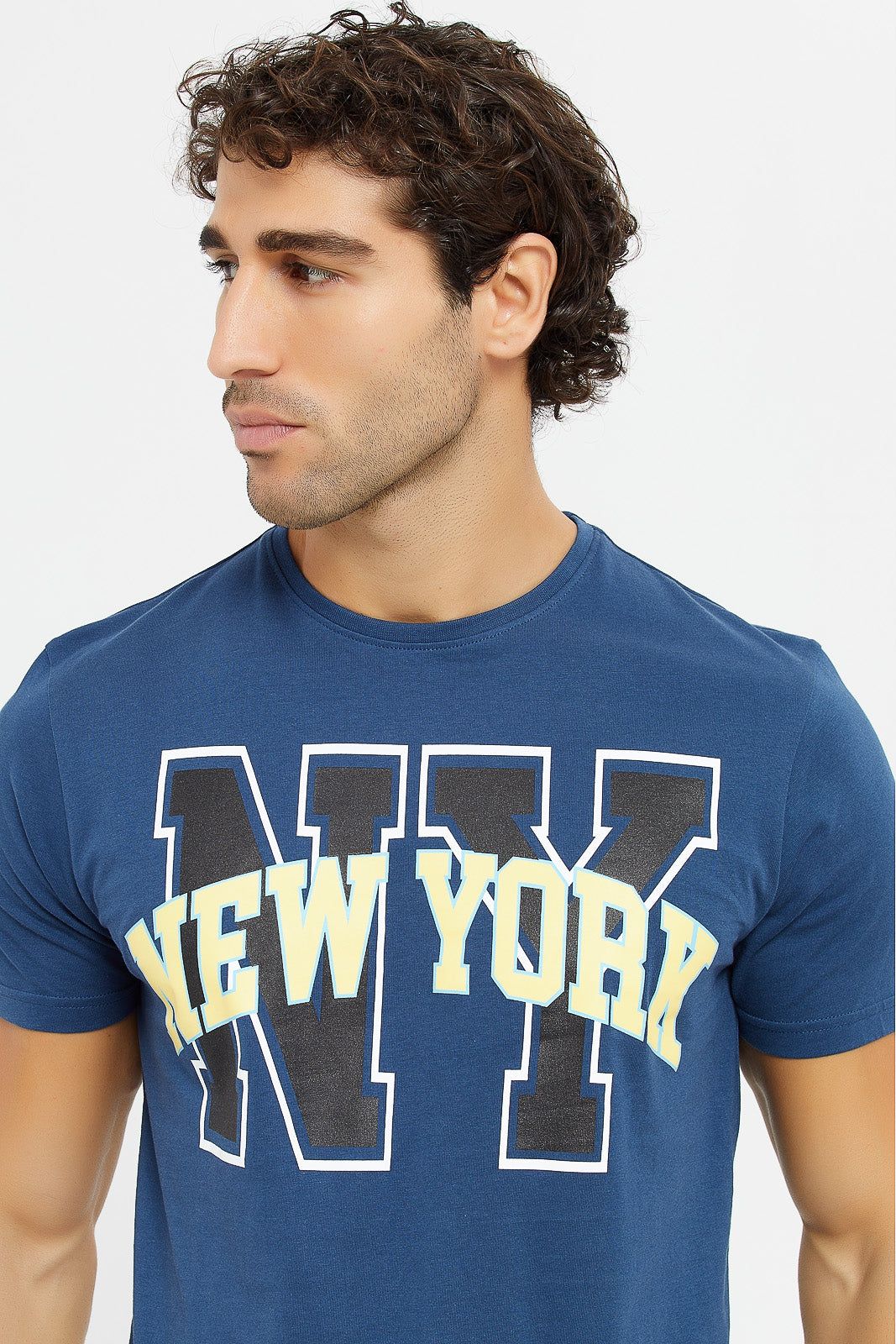 Men Blue Graphic T-Shirt sold by Redtag product image thumbnail 4