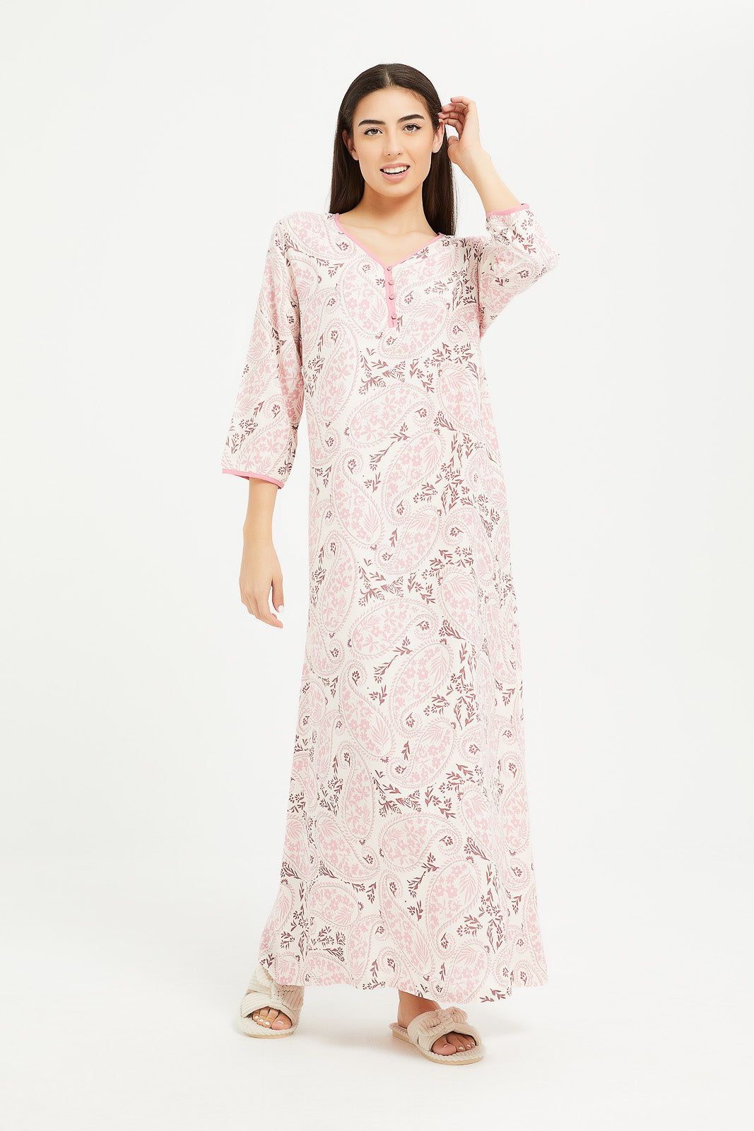 Women Pink Flower Printed Nightgown sold by Redtag product image thumbnail 3