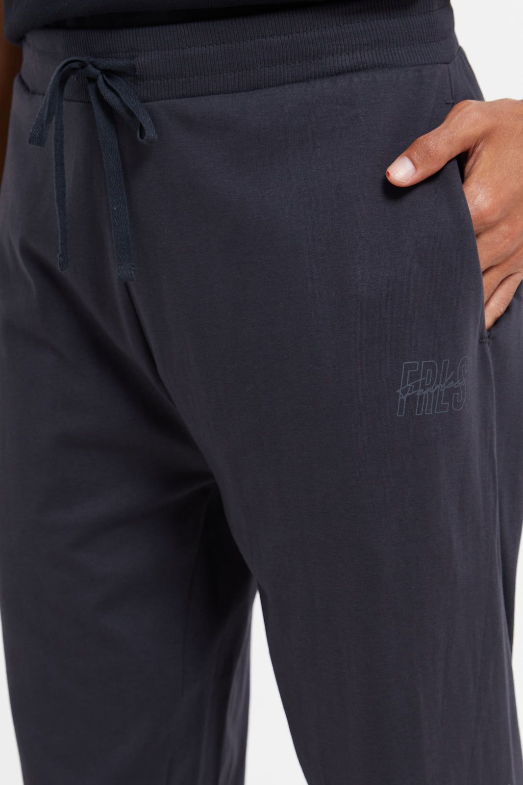 Men Charcoal Cuffed Pyjama Bottom sold by Redtag product image thumbnail 4