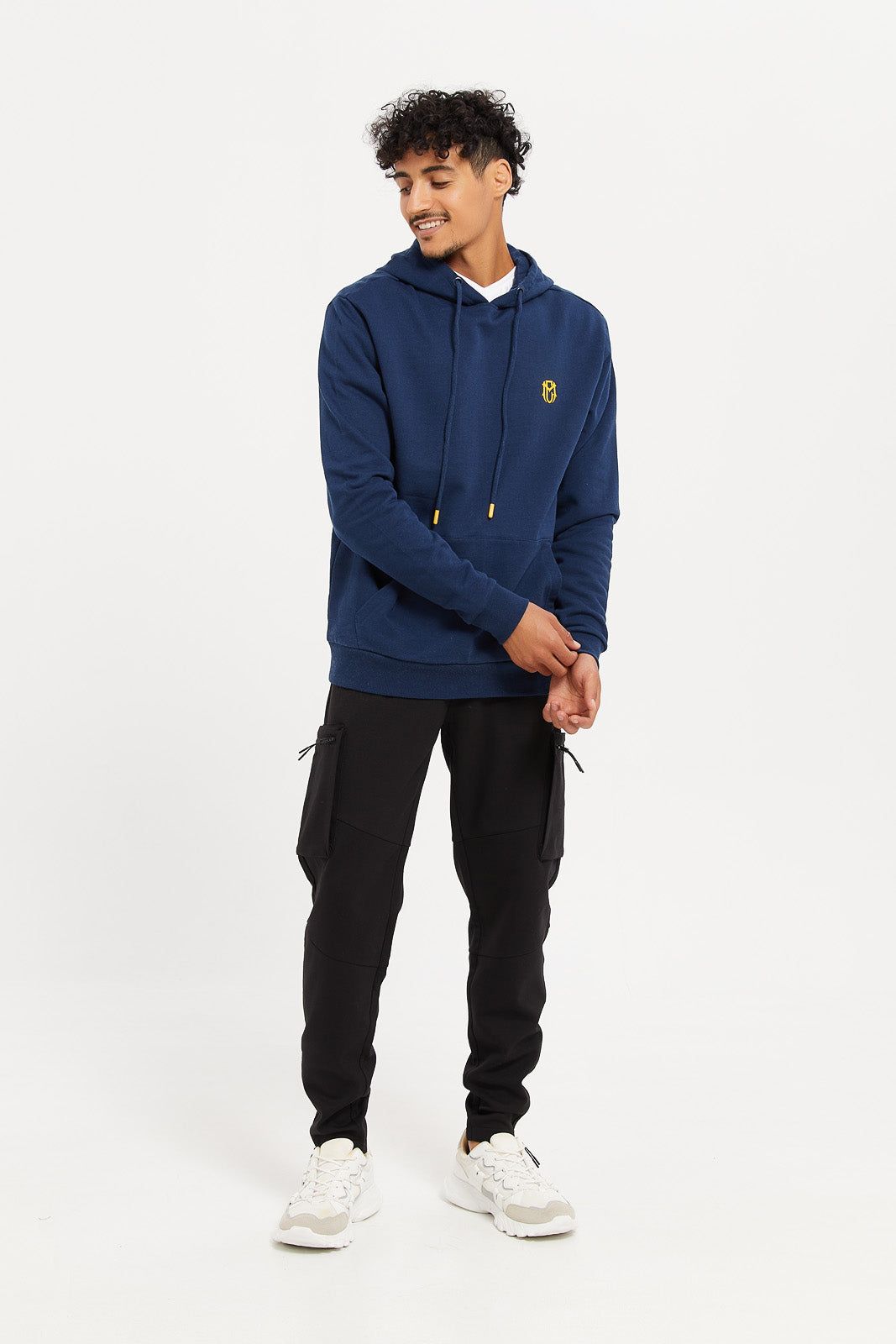 Men Blue Basic Hoodie sold by Redtag product image thumbnail 2