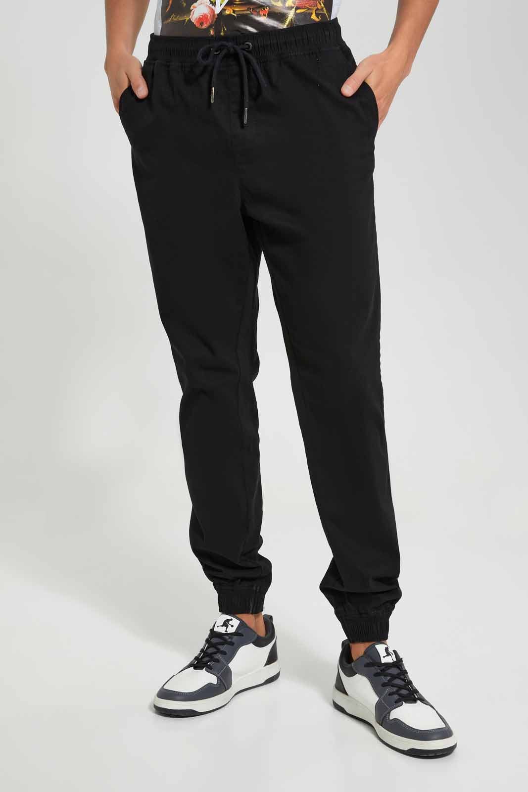 Black Chino Jogger sold by Redtag