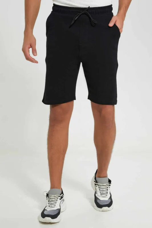 Black Lounge Short For Men sold by Redtag