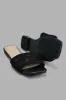 Black Textured Mule sold by Redtag