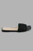 Black Textured Mule sold by Redtag
