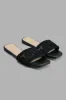 Black Textured Mule sold by Redtag