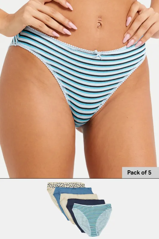 Women Assorted High Leg Brief Set (5 Piece) sold by Redtag