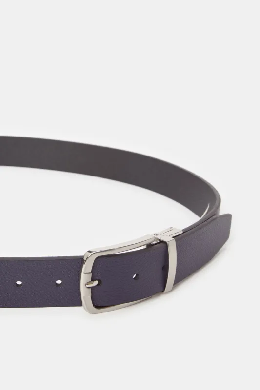 Men Navy And Black Belt With Twist Buckle sold by Redtag