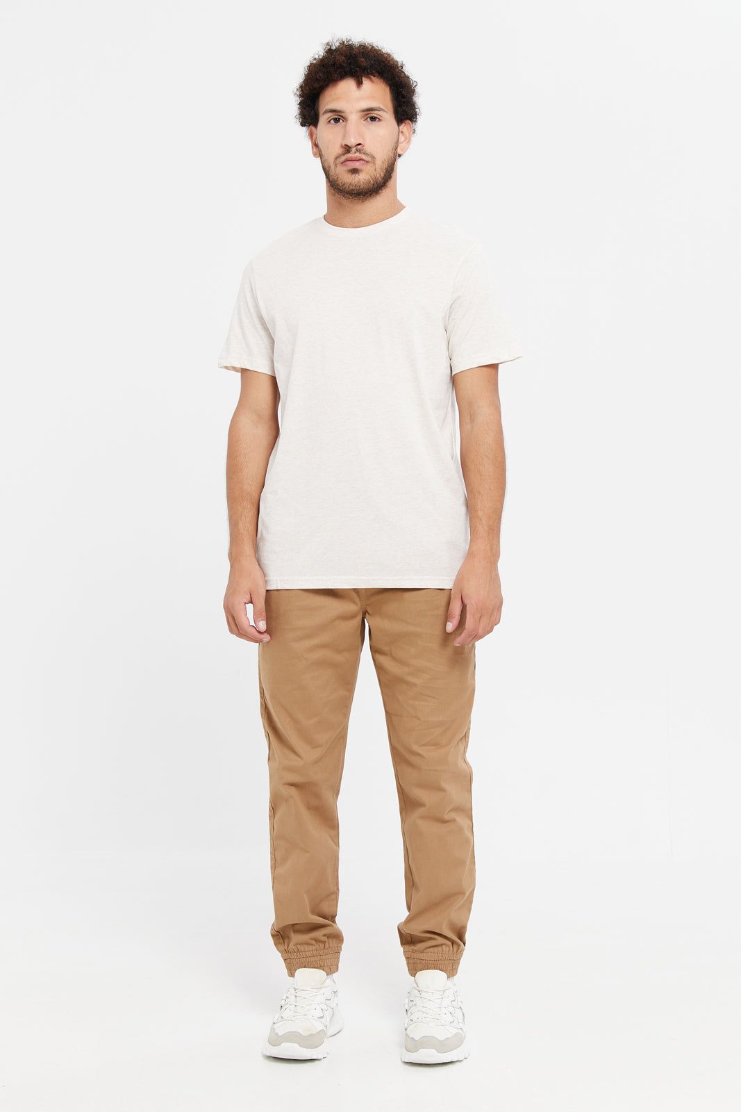 Men Beige Basic Pull On Twill Jogger sold by Redtag product image thumbnail 2