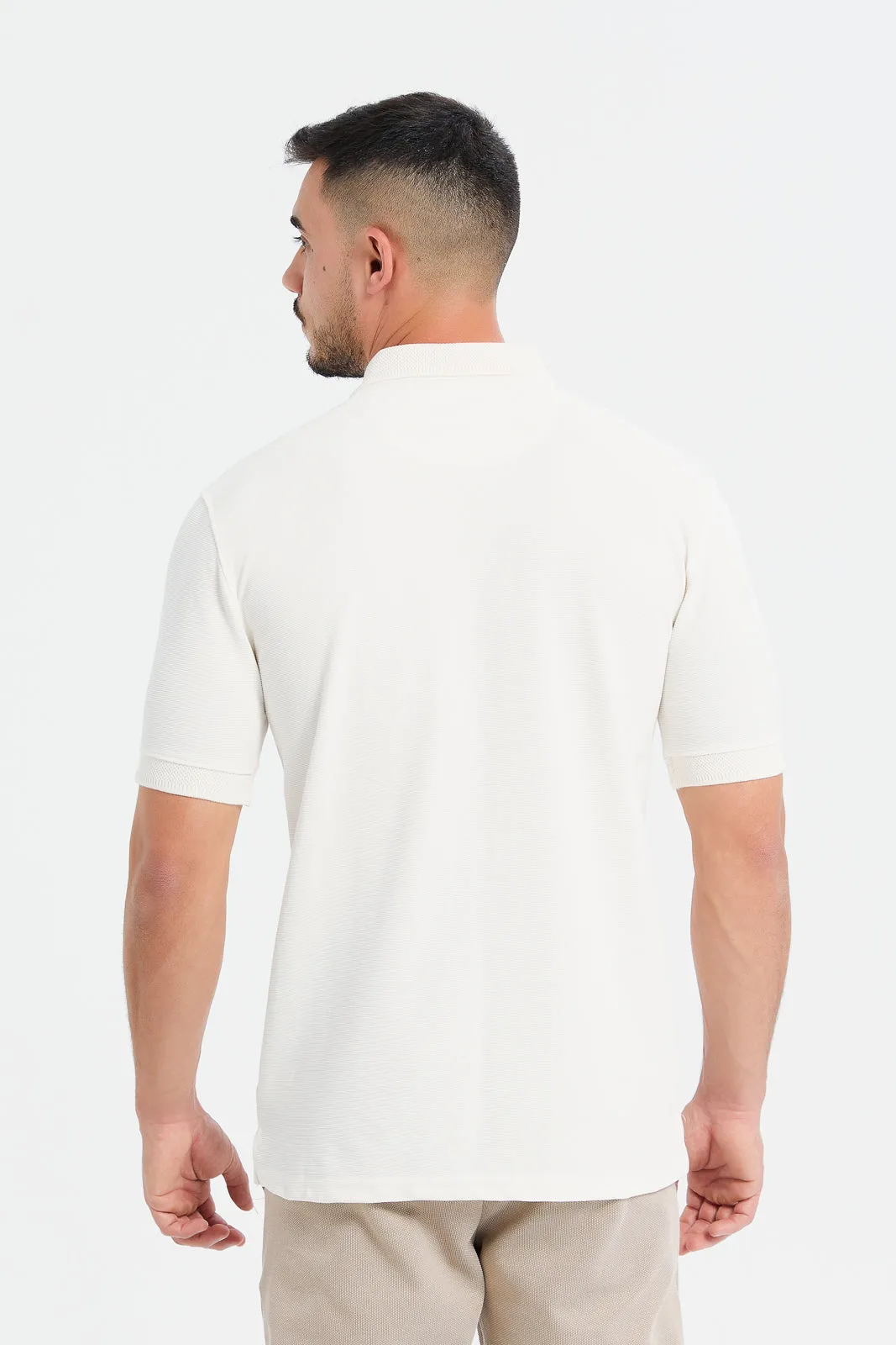 Men Ivory Slim Fit Polo Shirt sold by Redtag product image thumbnail 3