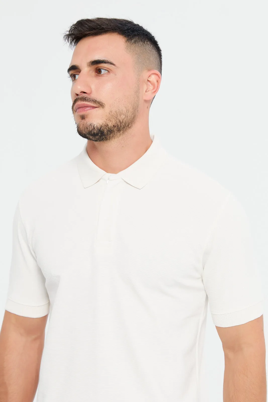 Men Ivory Slim Fit Polo Shirt sold by Redtag product image thumbnail 4