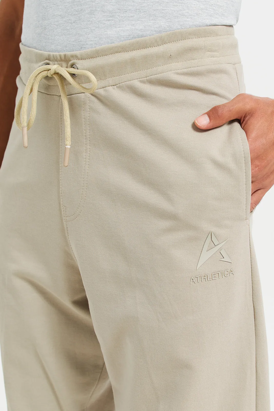 Men Beige Basic Track Pants sold by Redtag product image thumbnail 4