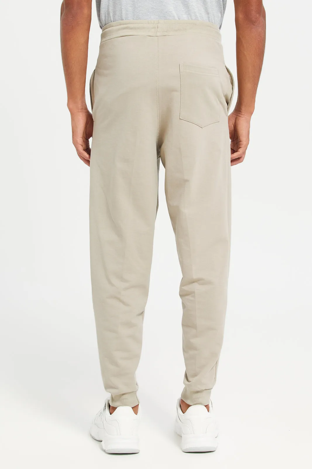 Men Beige Basic Track Pants sold by Redtag product image thumbnail 3