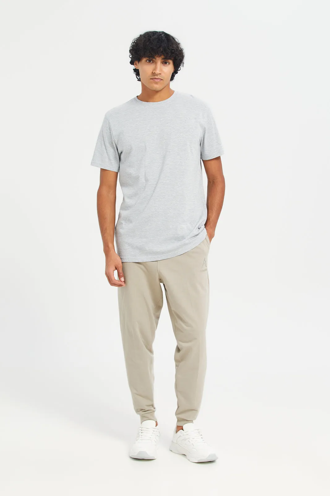 Men Beige Basic Track Pants sold by Redtag product image thumbnail 2