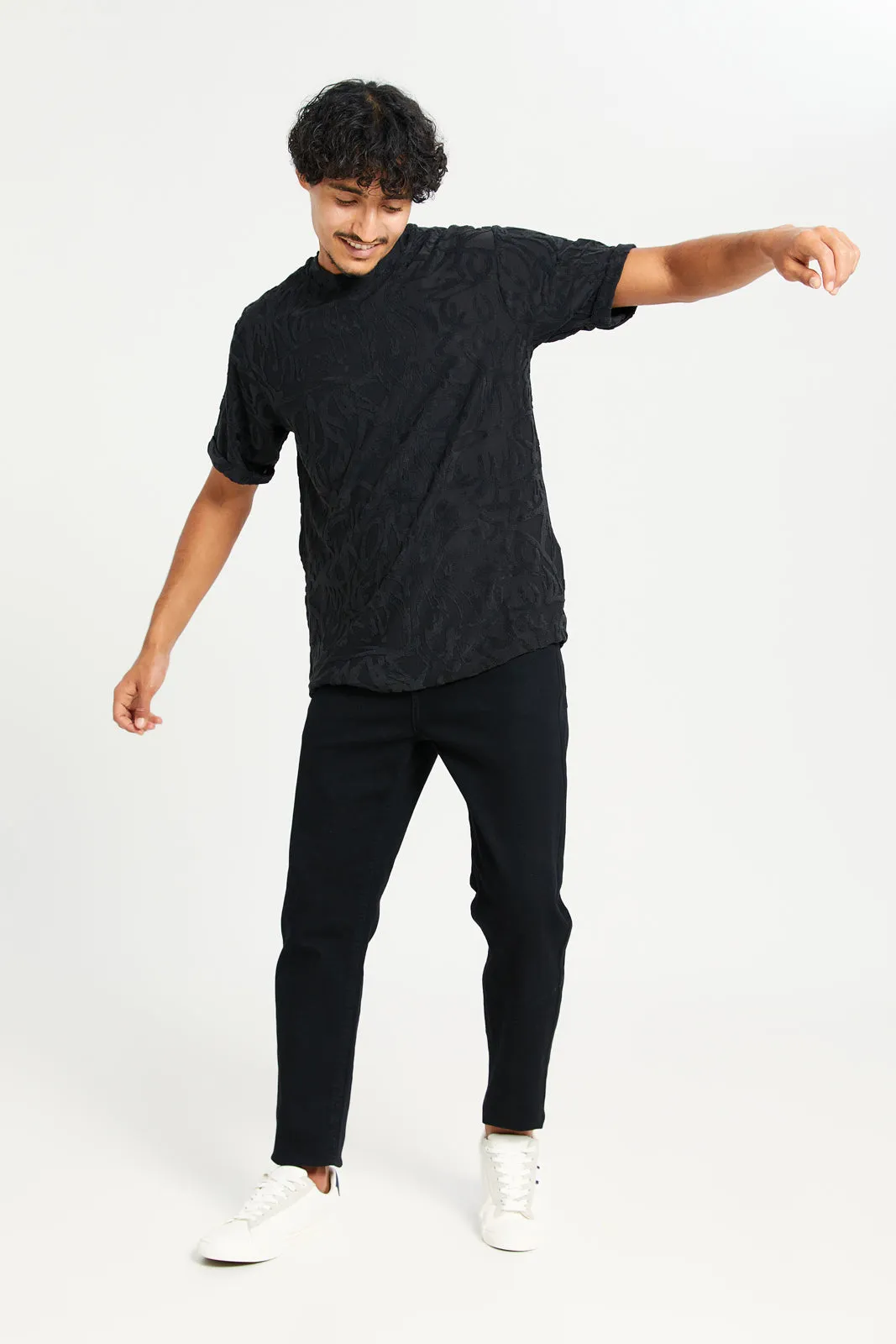 Men Black Short Sleeved T-Shirt sold by Redtag product image thumbnail 2