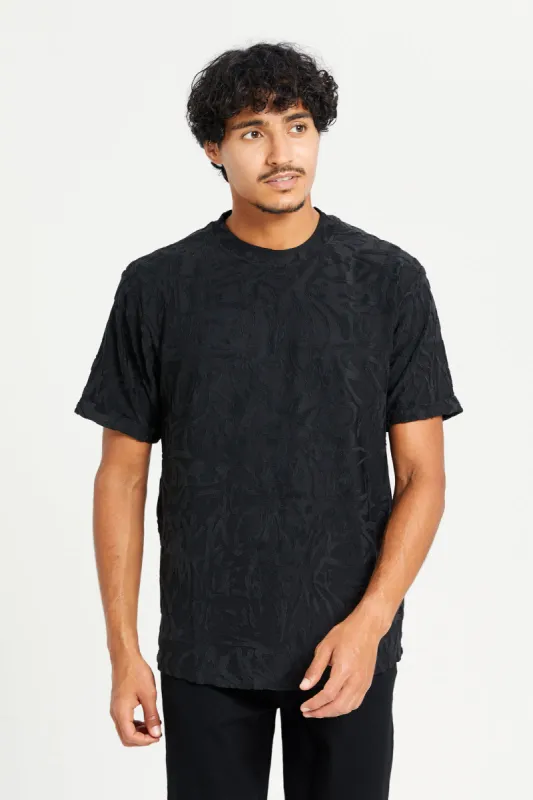 Men Black Short Sleeved T-Shirt sold by Redtag
