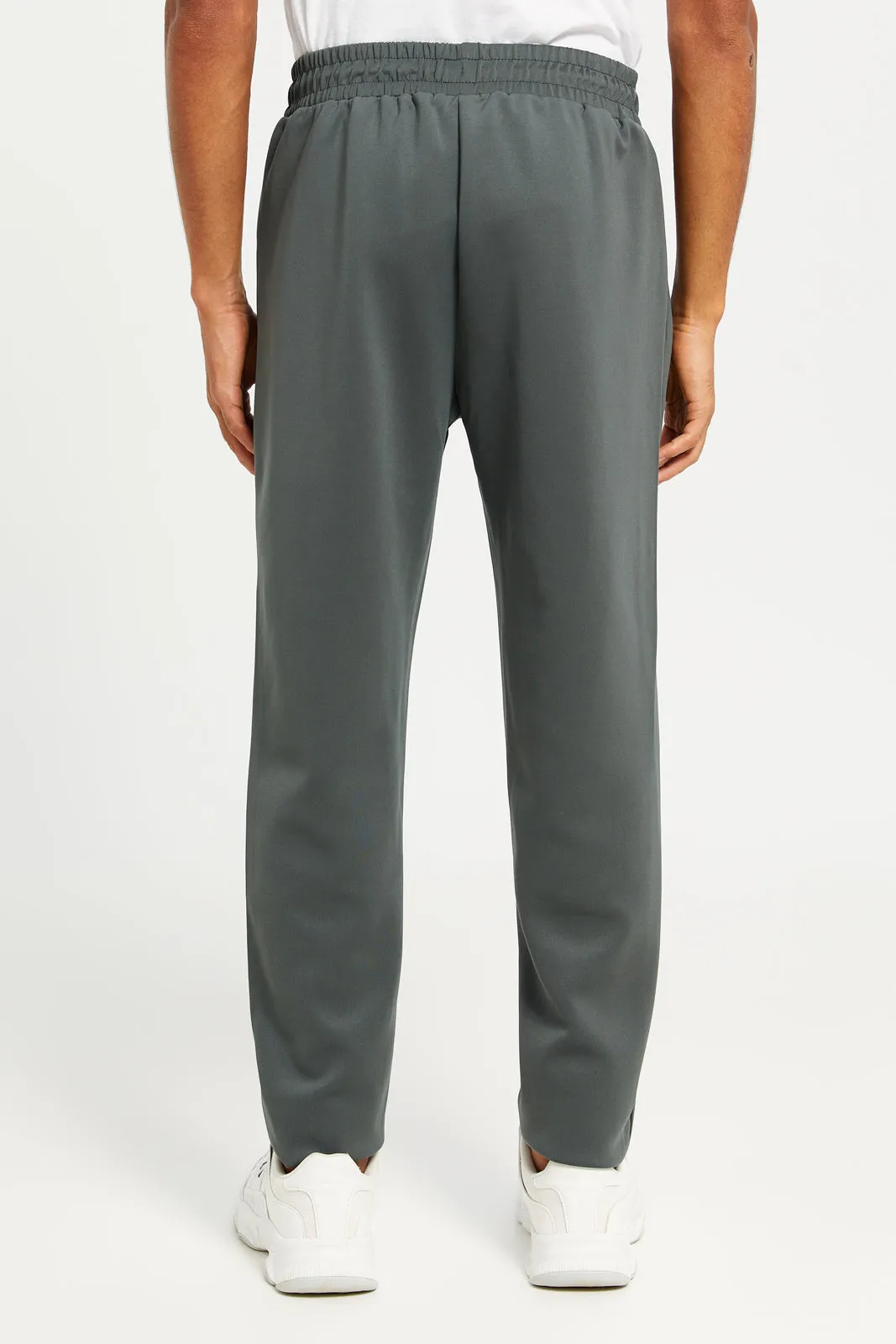 Men Grey Plain Soft Touch Zip Pocket Joggers sold by Redtag product image thumbnail 3