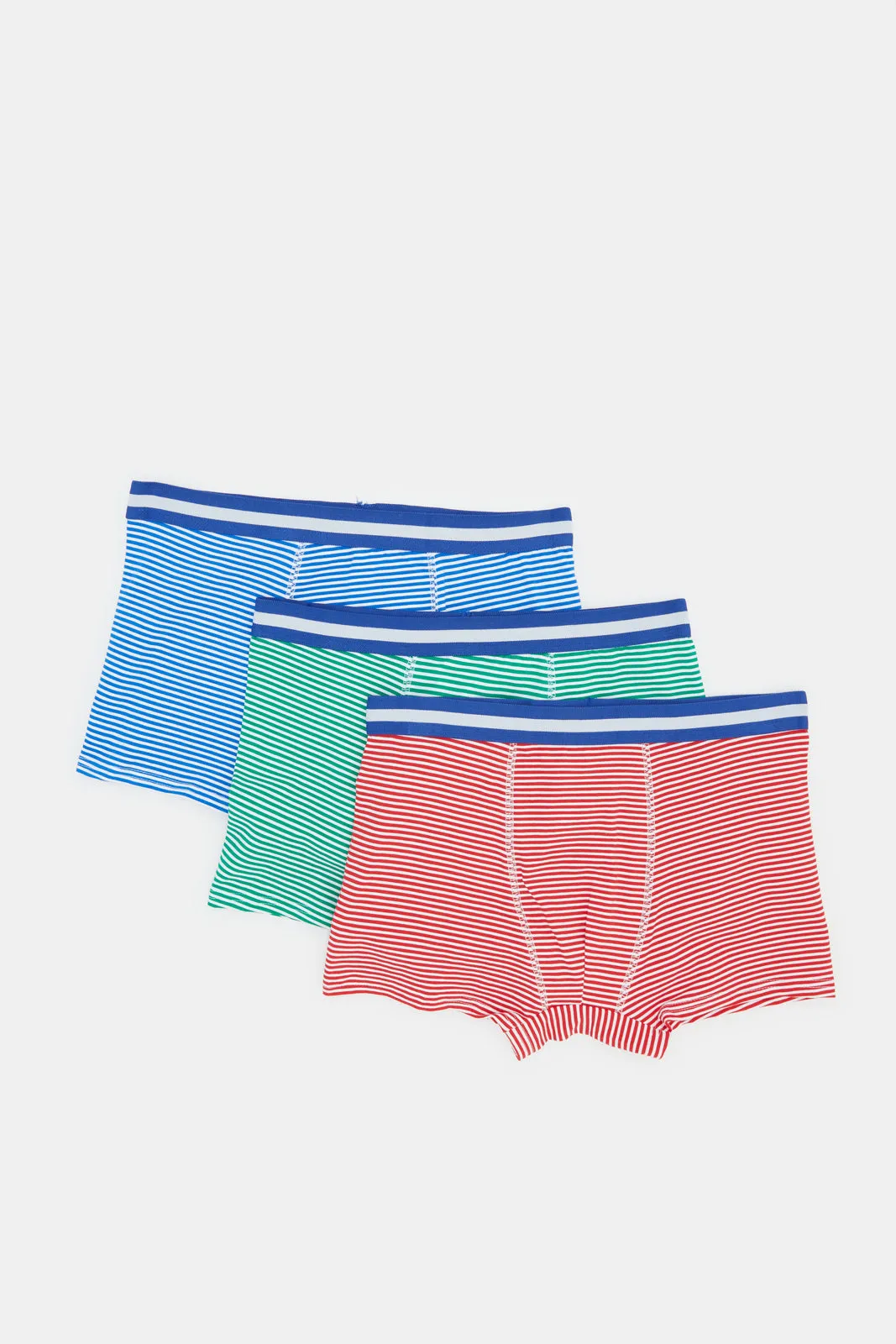 Senior Boys Blue And Pink Striped Boxer Brief Set (Pack of 3) sold by Redtag