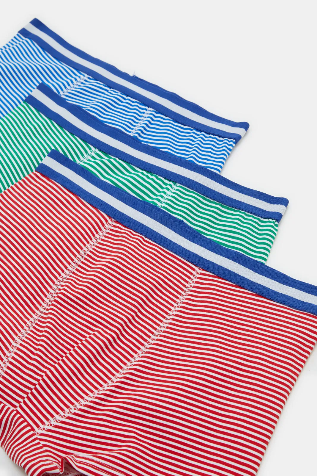 Senior Boys Blue And Pink Striped Boxer Brief Set (Pack of 3) sold by Redtag product image thumbnail 2