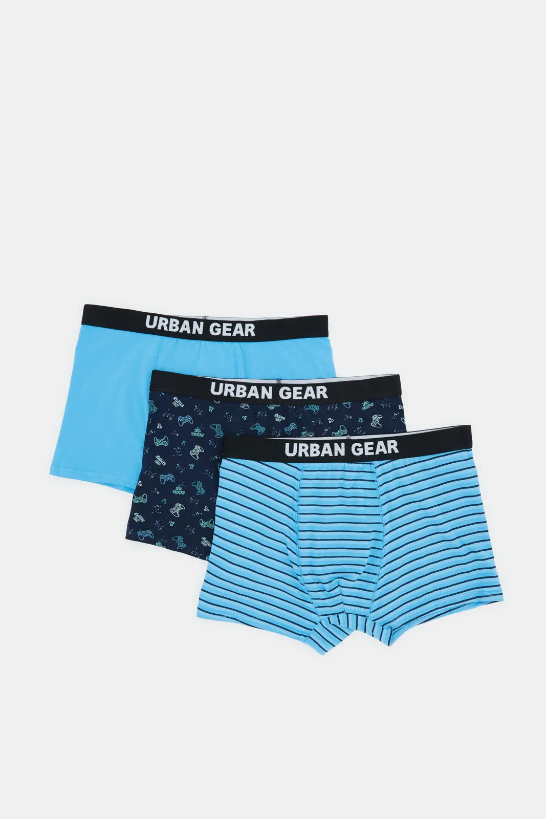 Senior Boys Blue And Navy Printed Boxer Brief Set (Pack of 3) sold by Redtag