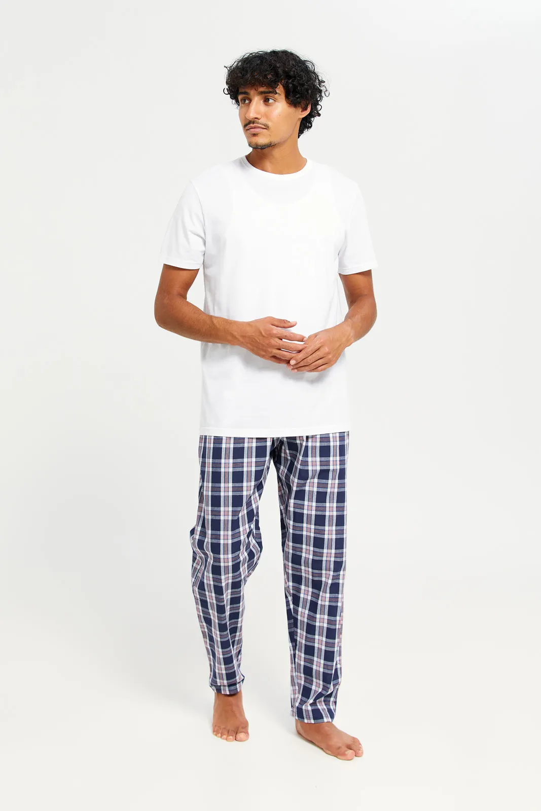 Men Blue Checkered Pyjma Bottom sold by Redtag product image thumbnail 2