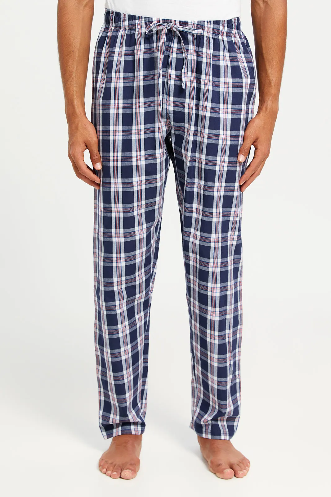 Men Blue Checkered Pyjma Bottom sold by Redtag