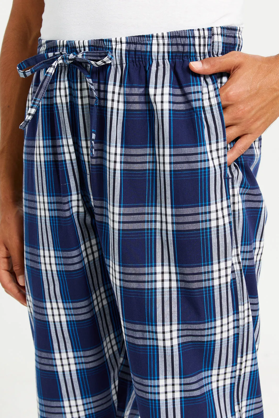 Men Blue Checkered Pyjama Bottom sold by Redtag product image thumbnail 4