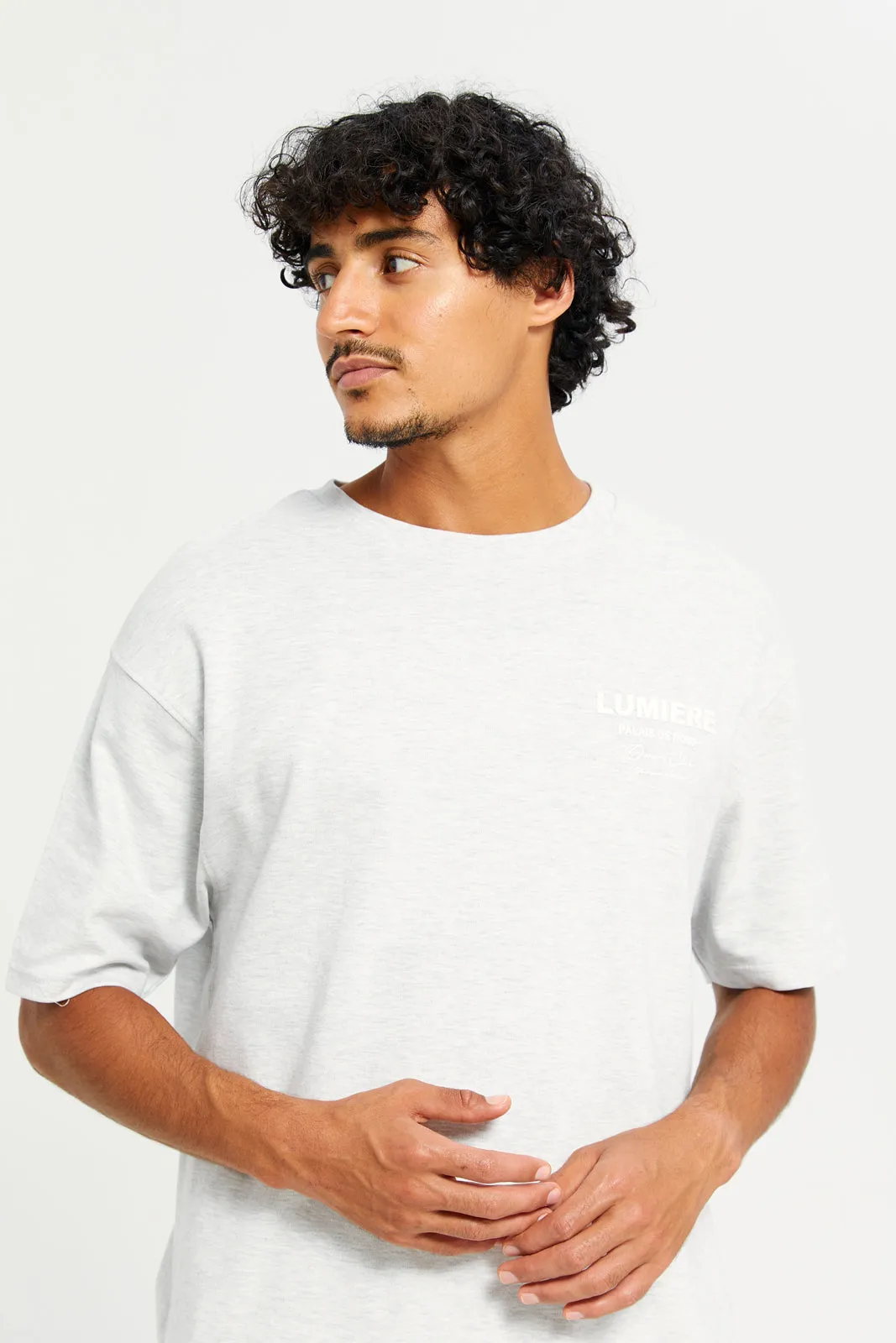 Men Grey Printed Lounge Shirt sold by Redtag product image thumbnail 4