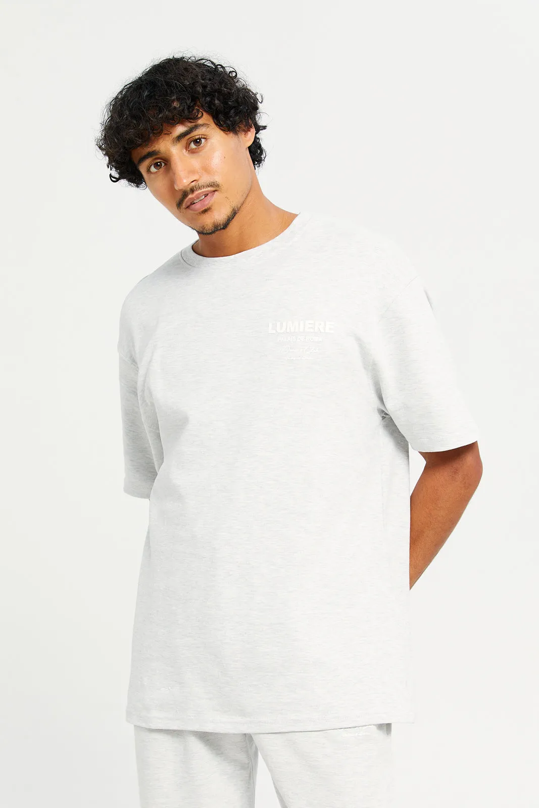 Men Grey Printed Lounge Shirt sold by Redtag