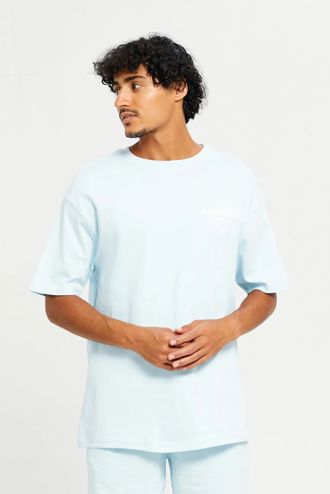 Men Blue Short Sleeved Lounge Shirt sold by Redtag