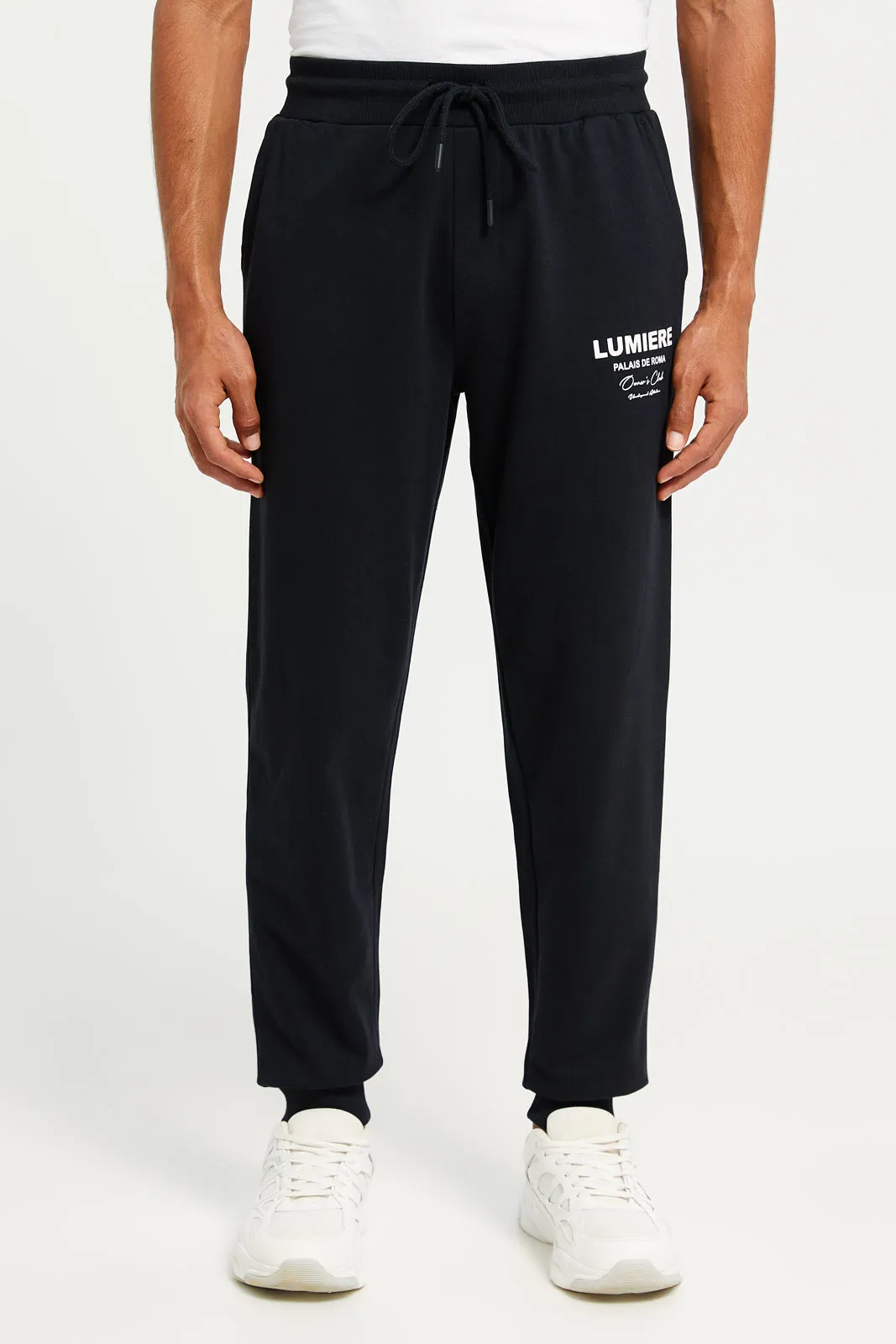 Men Black Printed Lounge Pants sold by Redtag