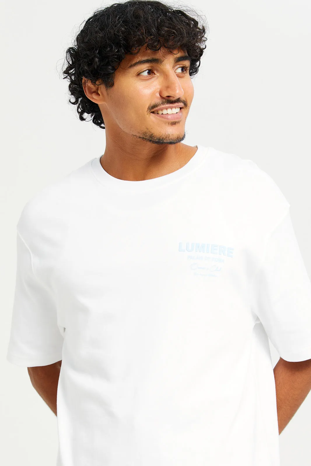 Men White Back Print Lounge Shirt sold by Redtag product image thumbnail 4